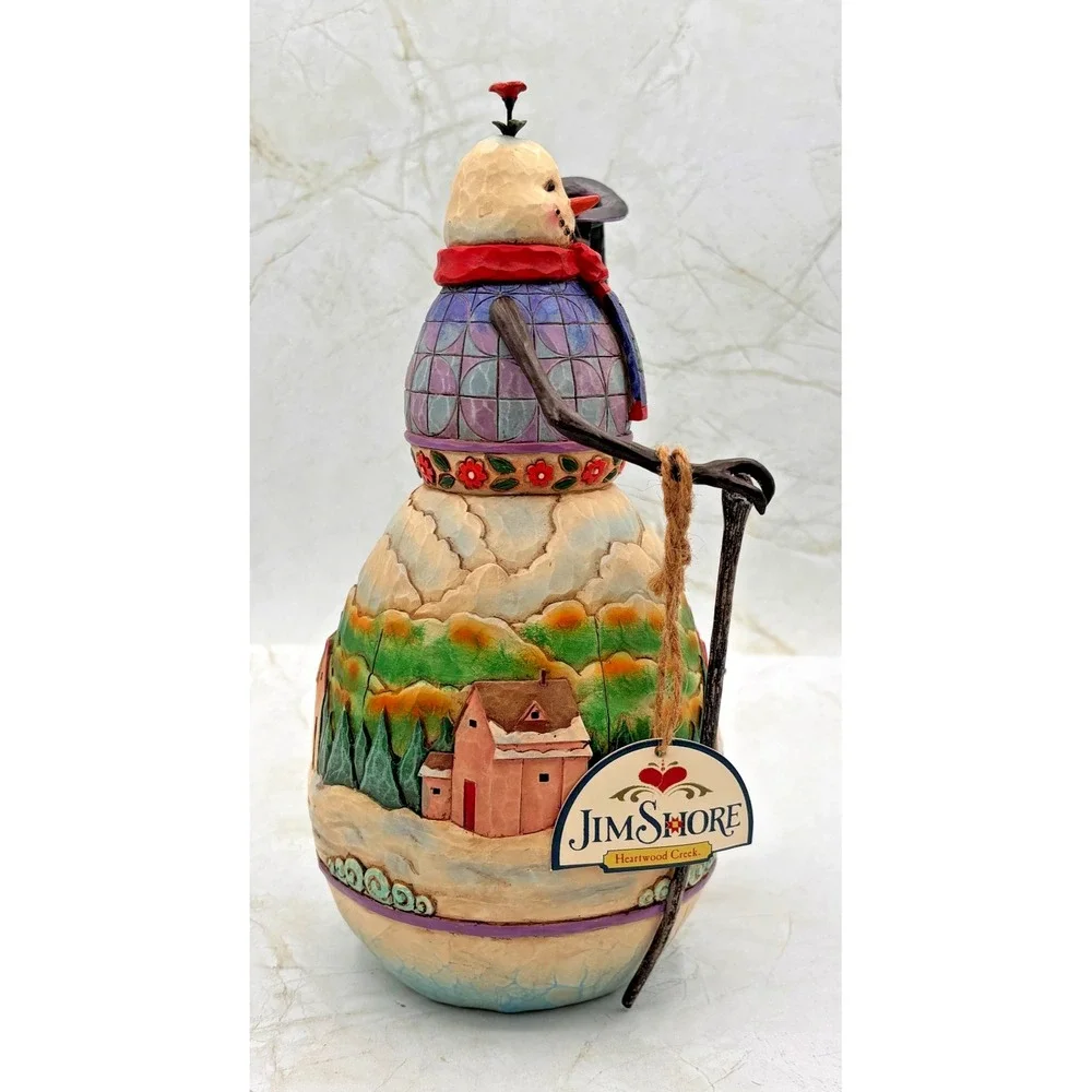 JIM SHORE Snowman's Best Friend w/ Dog Figurine Heartwood Creek 4008111 NOB 2007